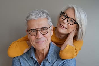 mature couple in glasses